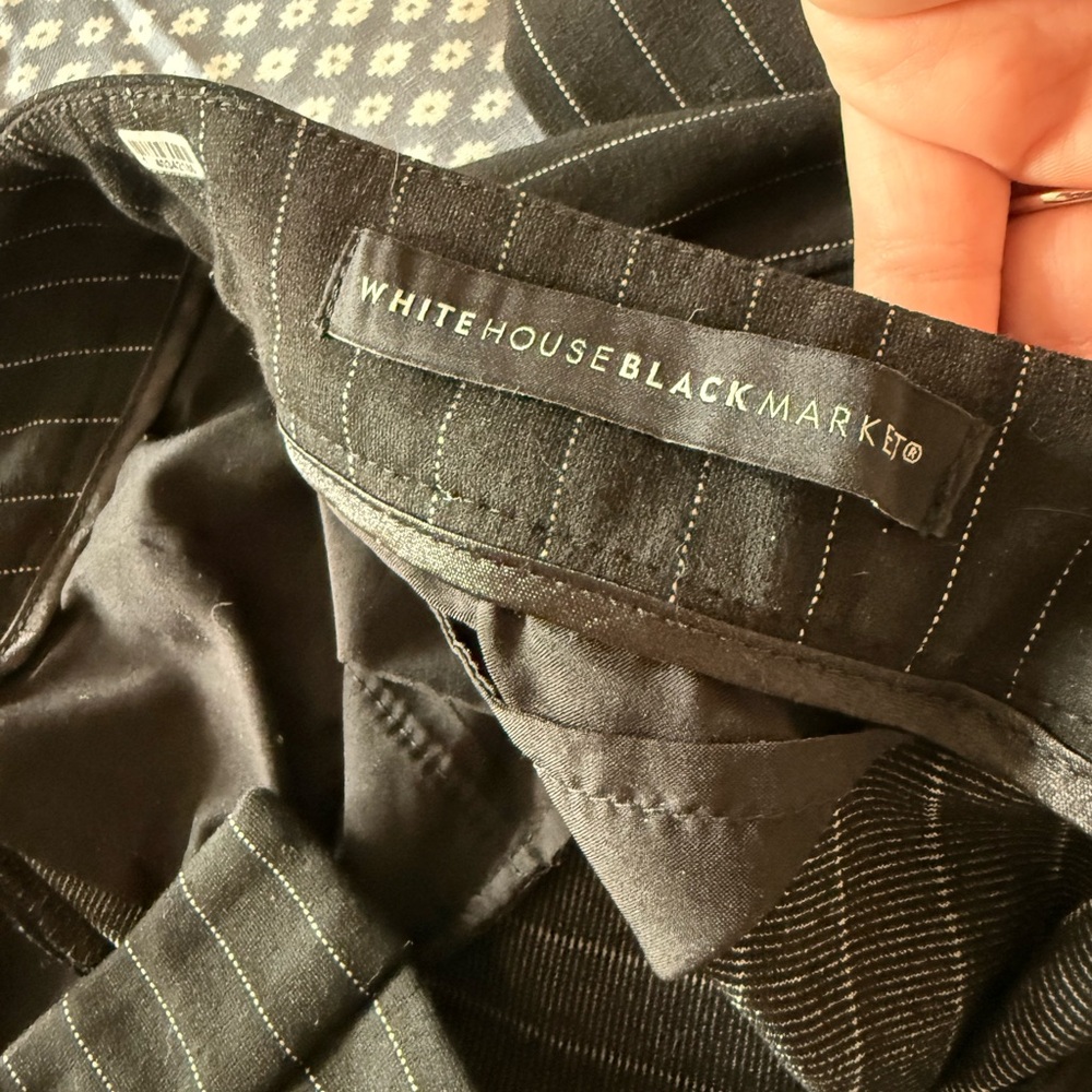 White House Black Market Slim Black Pinstripe Pants